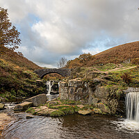 Buy canvas prints of Waterfalls at Three Shires Head by Jason Wells