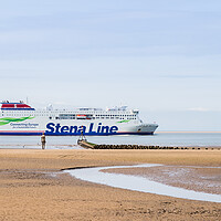 Buy canvas prints of Stena Embla passes Another Place by Jason Wells