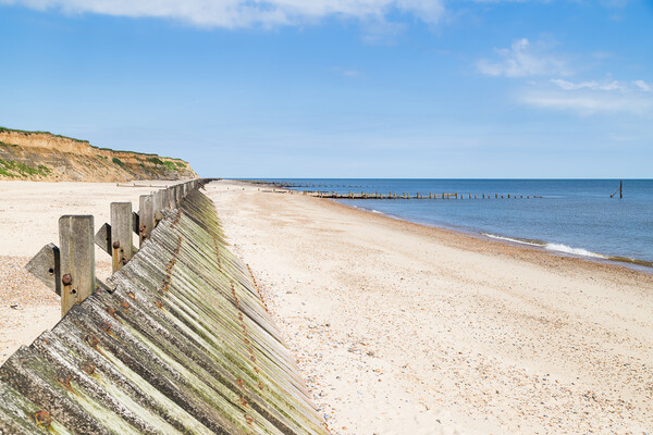 Overlooking Happisburgh beach revetments Picture Board by Jason Wells