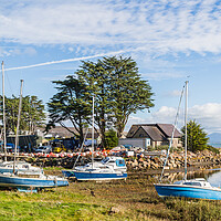 Buy canvas prints of Colourful boats at Abersoch marina by Jason Wells