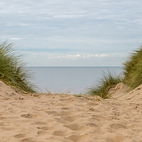 Buy canvas prints of Irish Sea from the top of a sand dune by Jason Wells