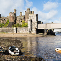 Buy canvas prints of Boats in front of Conwy Castle by Jason Wells