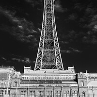 Buy canvas prints of Blackpool Tower in black and white by Jason Wells