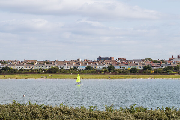 Sailing boat on Crosby Marina Picture Board by Jason Wells