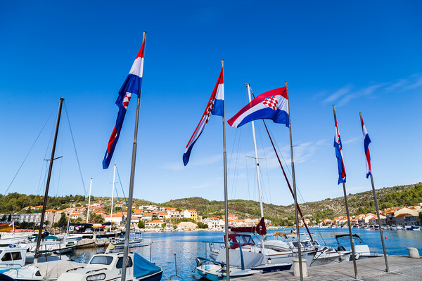 Quintet of colourful Croatian flags Picture Board by Jason Wells