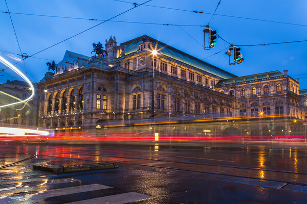 Vienna Court Opera at twilight Picture Board by Jason Wells