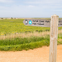 Buy canvas prints of Norfolk coast path sign by Jason Wells