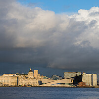 Buy canvas prints of Liverpool waterfront under a cloudy sky by Jason Wells