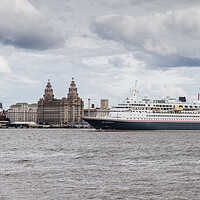 Buy canvas prints of MV Boudicca departing Liverpool by Jason Wells