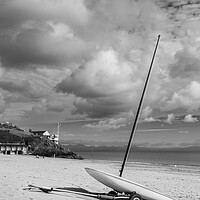 Buy canvas prints of Sailing boat on Abersoch beach by Jason Wells