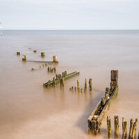 Buy canvas prints of Zig zag groyne at Hunstanton beach juts out into The Wash by Jason Wells