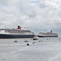 Buy canvas prints of Three queens manoeuvre on the River Mersey by Jason Wells