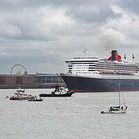 Buy canvas prints of Queen Mary 2 turning on the River Mersey by Jason Wells