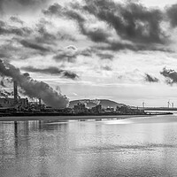 Buy canvas prints of Steam from the banks of the Manchester Ship Canal in monochrome by Jason Wells