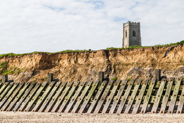 Happisburgh Church above the cliffs Picture Board by Jason Wells
