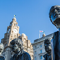 Buy canvas prints of Statue of the Fab Four (The Beatles) on Pier Head by Jason Wells