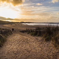 Buy canvas prints of Leasowe Beach in the winter sunlight by Jason Wells