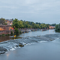 Buy canvas prints of Chester Weir before dusk by Jason Wells