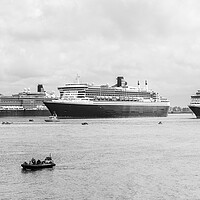 Buy canvas prints of Three Queens line up on the River Mersey by Jason Wells