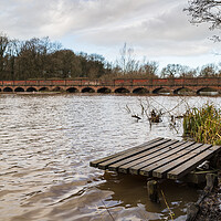 Buy canvas prints of Fishing platform on the edge of Carr Mill Dam by Jason Wells