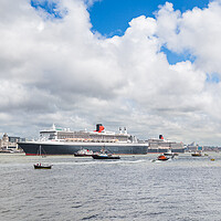 Buy canvas prints of Queen Mary 2 leaving Liverpool by Jason Wells