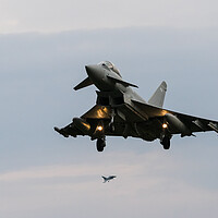 Buy canvas prints of Eurofighter Typhoon pair returning to base by Jason Wells