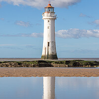 Buy canvas prints of New Brighton Lighthouse reflections by Jason Wells