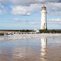 Buy canvas prints of Reflections of New Brighton Lighthouse by Jason Wells