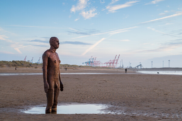Iron Man backed by the Seaforth Docks Picture Board by Jason Wells
