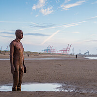 Buy canvas prints of Iron Man backed by the Seaforth Docks by Jason Wells