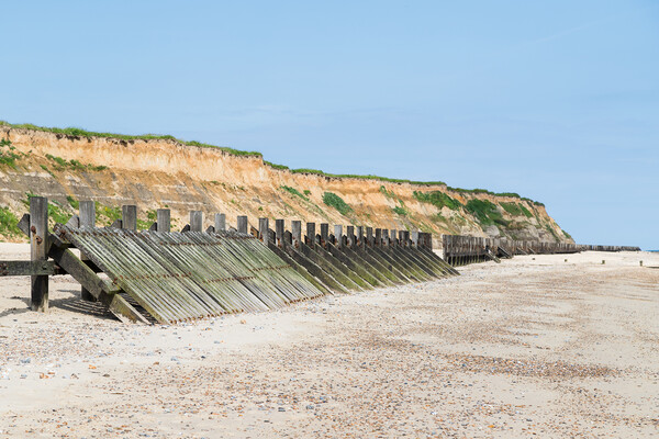 Happisburgh revetments on the beach Picture Board by Jason Wells