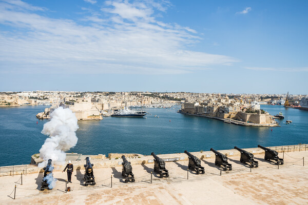 Presidential Salute Battery on the Valletta waterfront Picture Board by Jason Wells