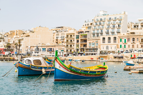 Colourful Spinola Bay cityscape Picture Board by Jason Wells
