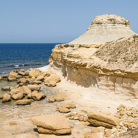 Buy canvas prints of Xwejni rock formation next to the Mediterranean Sea by Jason Wells