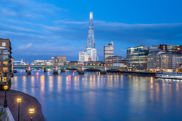 Southwark Bridge and The Shard at twilight Picture Board by Jason Wells