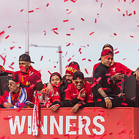 Buy canvas prints of Liverpool FC cup winners parade by Jason Wells