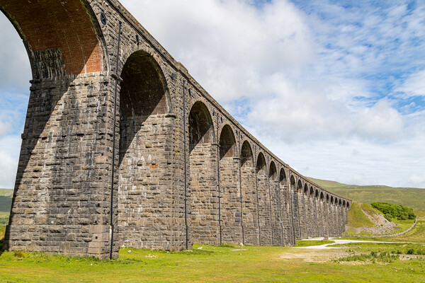 Looking up at the Ribblehead Viaduct Picture Board by Jason Wells