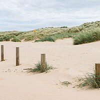 Buy canvas prints of Wooden posts on Ainsdale beach by Jason Wells