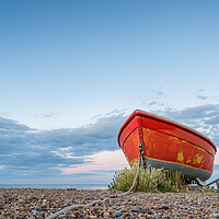 Buy canvas prints of Red fishing boat at Dunwich by Jason Wells