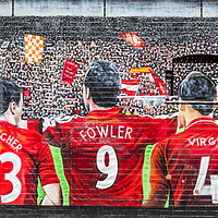Buy canvas prints of Liverpool FC mural past and present legends by Jason Wells