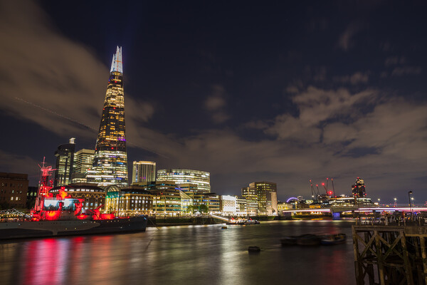St Georges flag illuminated on The Shard Picture Board by Jason Wells