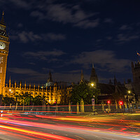 Buy canvas prints of Traffic Trails in front of Big Ben by Jason Wells