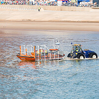 Buy canvas prints of Life boat being launched from its semi submersible tractor by Jason Wells