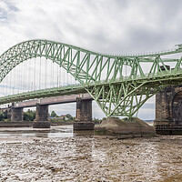 Buy canvas prints of Silver Jubilee Bridge and Runcorn Railway Bridge by Jason Wells
