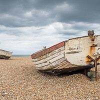 Buy canvas prints of Pair of boats on Aldeburgh Beach by Jason Wells