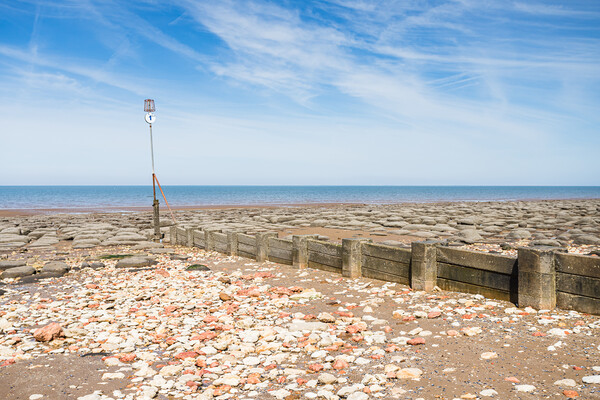 Red and white rocks on Hunstanton beach Picture Board by Jason Wells