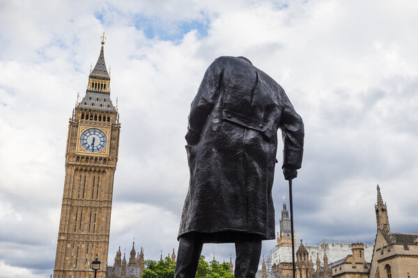 Sir Winston Churchill Statue Picture Board by Jason Wells
