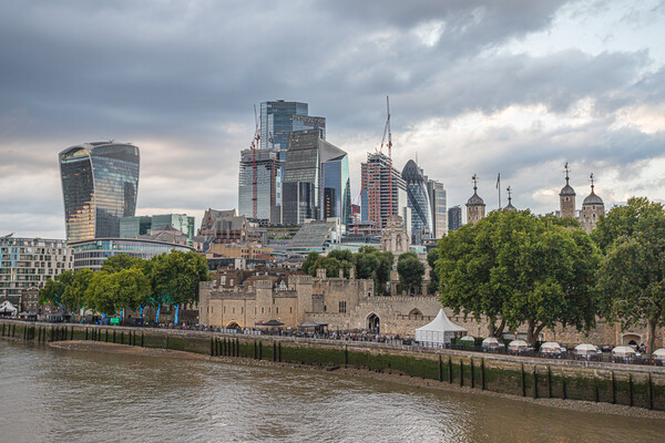 Square Mile behind the Tower of London Picture Board by Jason Wells