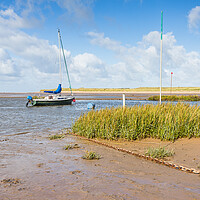 Buy canvas prints of Yacht moored in the River Alt estuary by Jason Wells