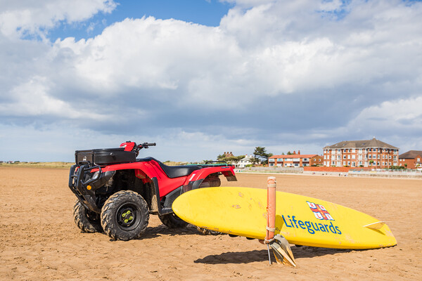 RNLI paddle board and quad bike Picture Board by Jason Wells